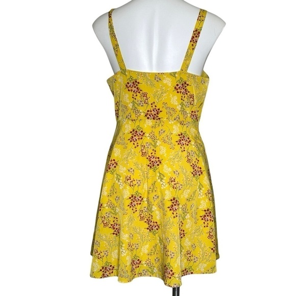 Lulu's yellow floral mini dress medium - Picture 4 of 8